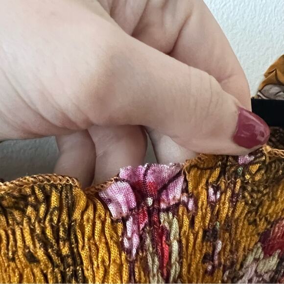 Anthropologie Conditions Apply Smocked Sweetheart Blouse - Picture 5 of 6